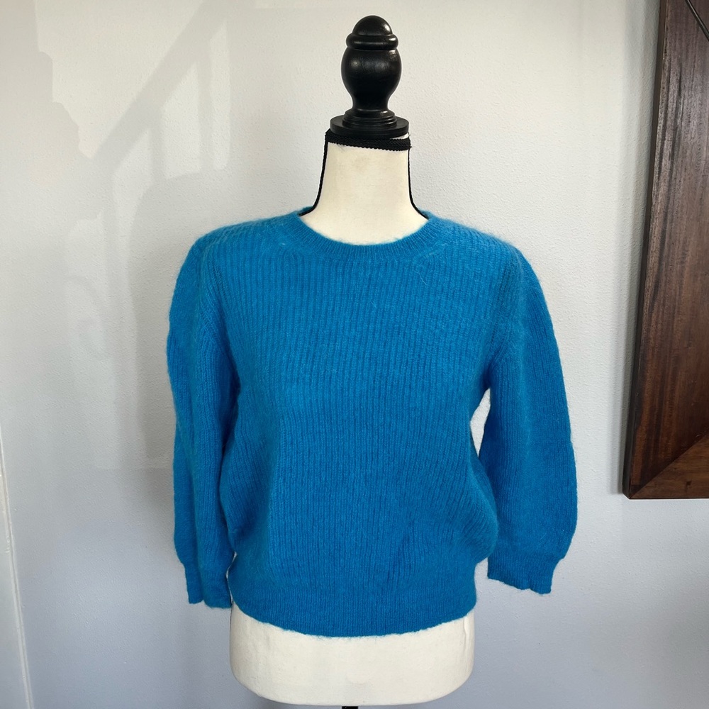 Blue/tourquioise wool angora sweater